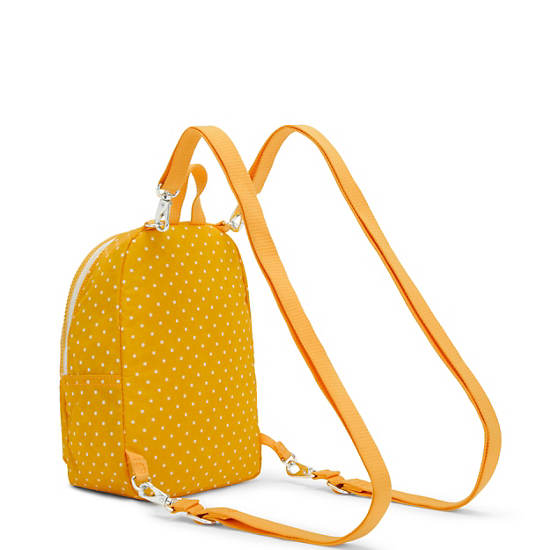 Kipling Curtis Compact Printed Convertible Backpacks Soft Dot Yellow | AU 1545DF